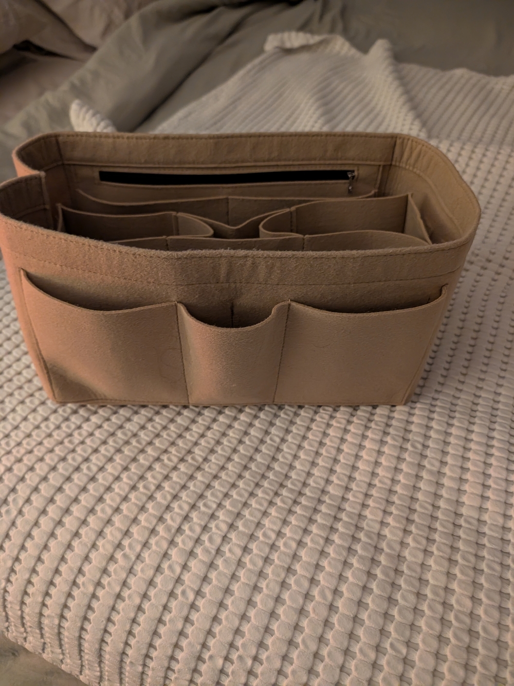 Beige Large Multi-Pocket Purse Insert
